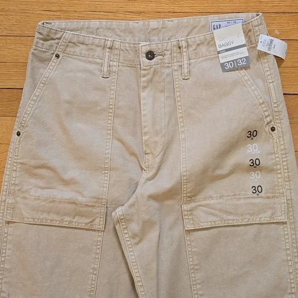 NWT, GAP, Baggy Utility Canvas Pants, Bedrock, Men's 30x32